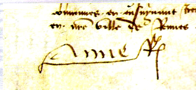 Signature d'Anne de Bretagne